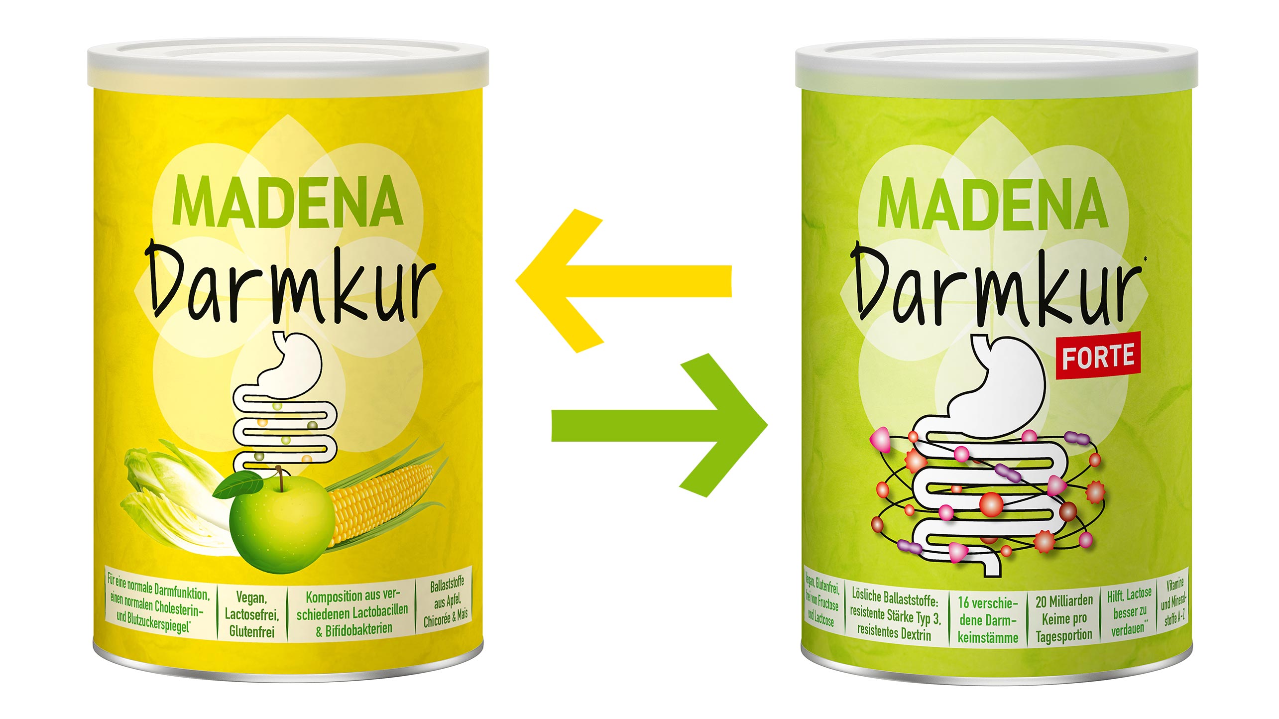 Was ist der Unterschied zwischen MADENA Darmkur und MADENA Darmkur Forte?
