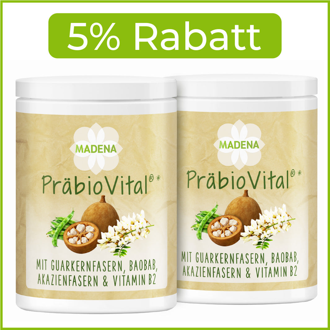 Ballaststoffpulver mit Guarkernmehl, Baobabpulver, Akazienfasern & Co.