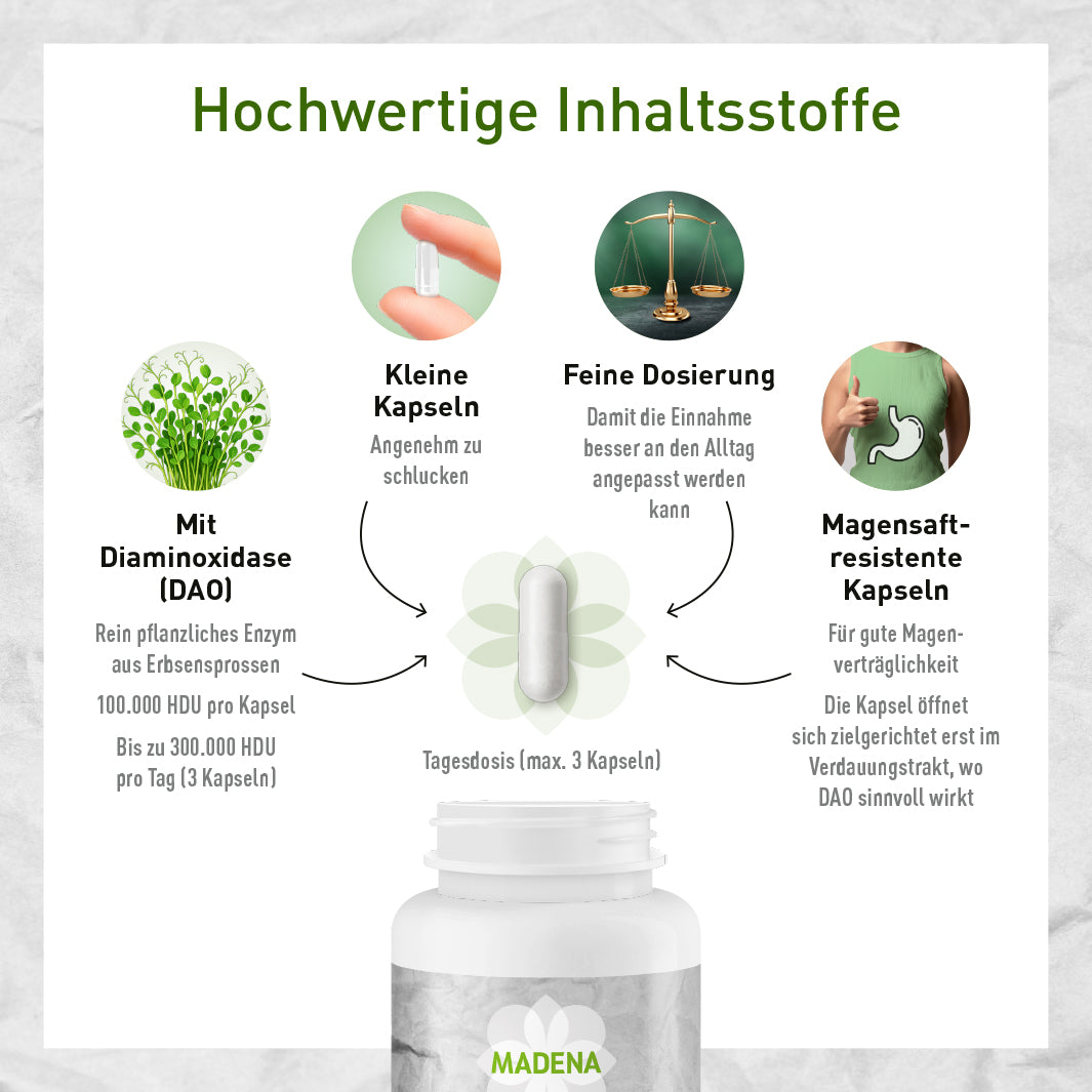 DAO-Kapseln: Vegan aus Erbsensprossen