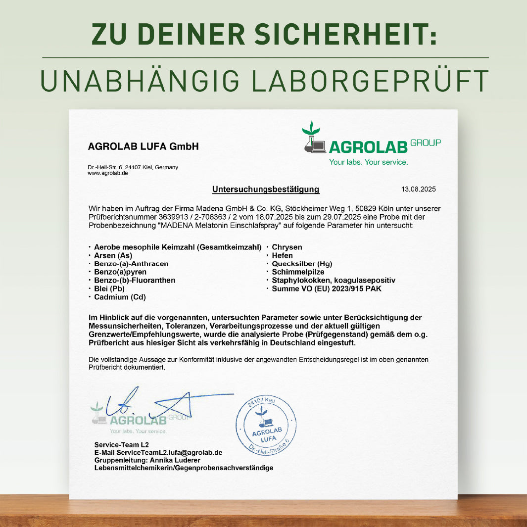 Einschlafspray: Schnell einschlafen mit Melatonin & Pflanzenextrakten