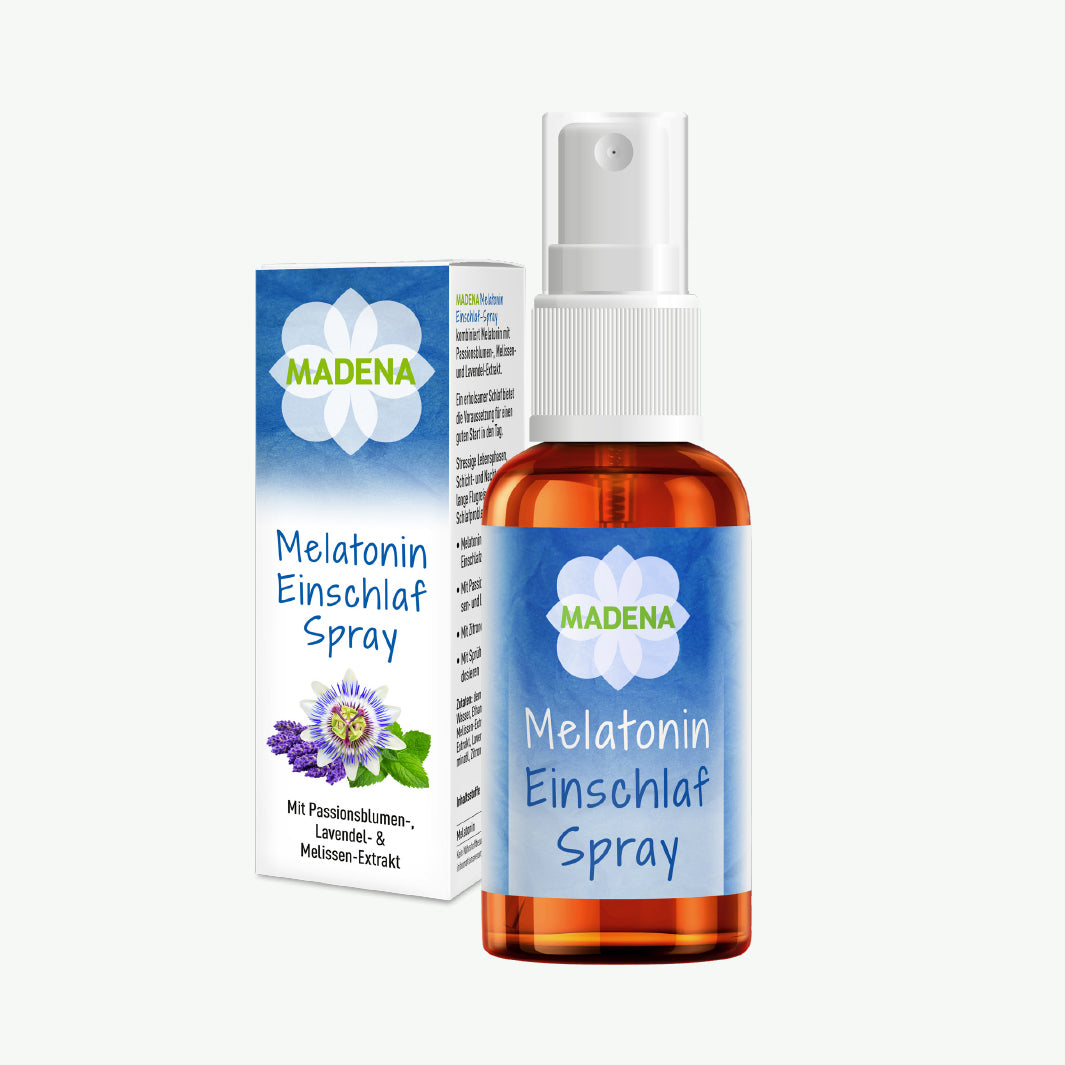 Einschlafspray: Schnell einschlafen mit Melatonin & Pflanzenextrakten
