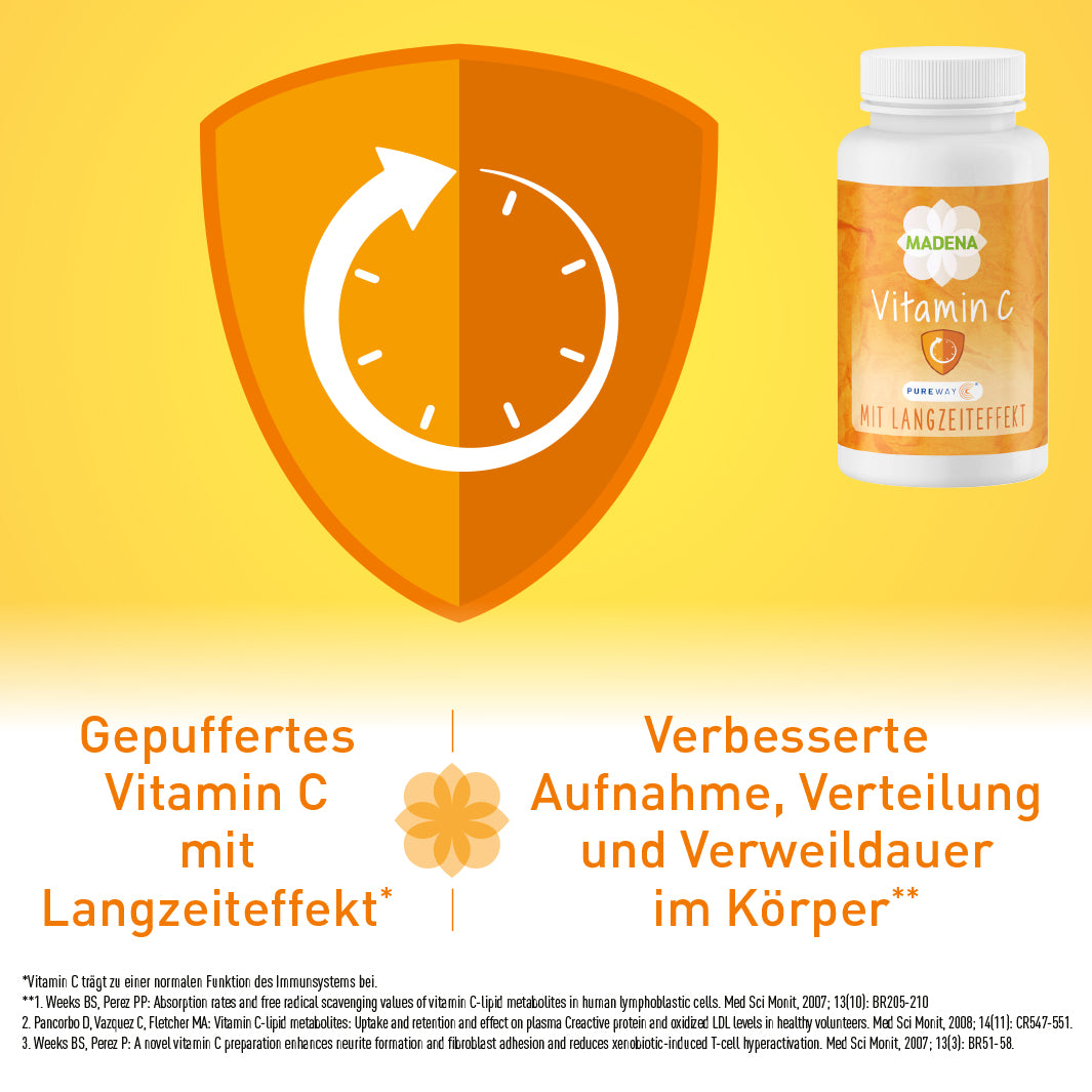 Gepuffertes Vitamin C: 2000mg mit Langzeiteffekt