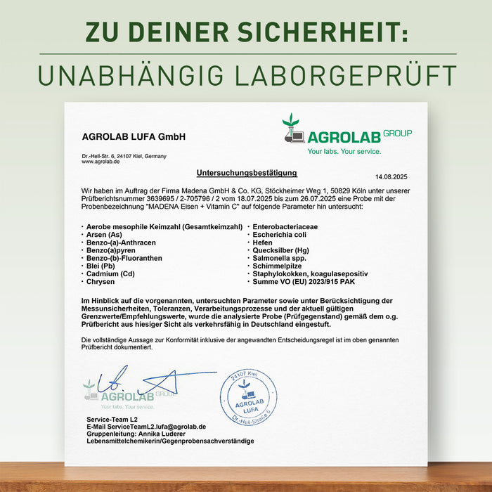 Eisen-Vitamin C Kapseln bei Eisenmangel