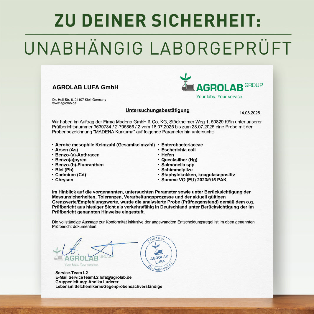 Kurkuma-Kapseln ohne Piperin & hochdosiert