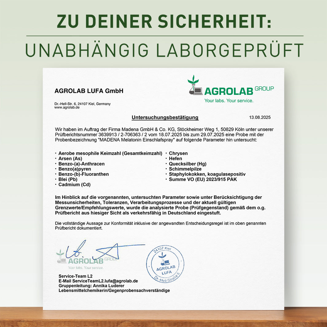 Einschlafspray: Schnell einschlafen mit Melatonin & Pflanzenextrakten