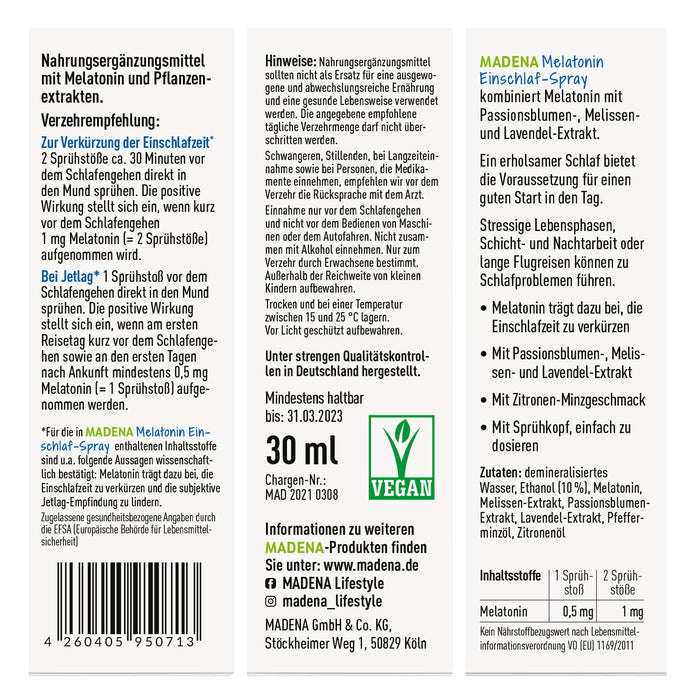 Einschlafspray: Schnell einschlafen mit Melatonin & Pflanzenextrakten