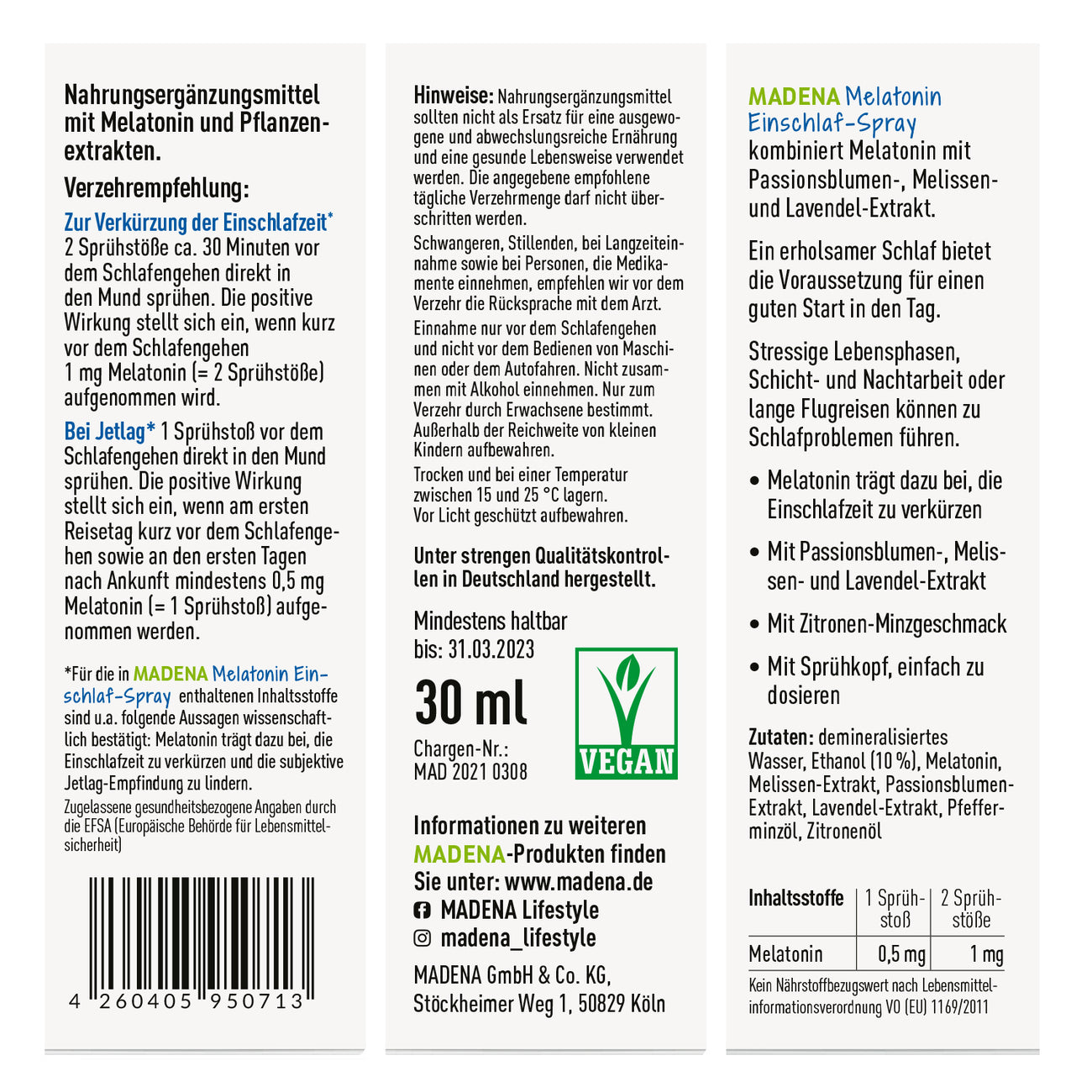 Einschlafspray: Schnell einschlafen mit Melatonin & Pflanzenextrakten
