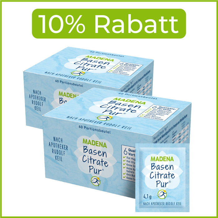 Basenpulver-Portionsbeutel to go, BasenCitrate Pur