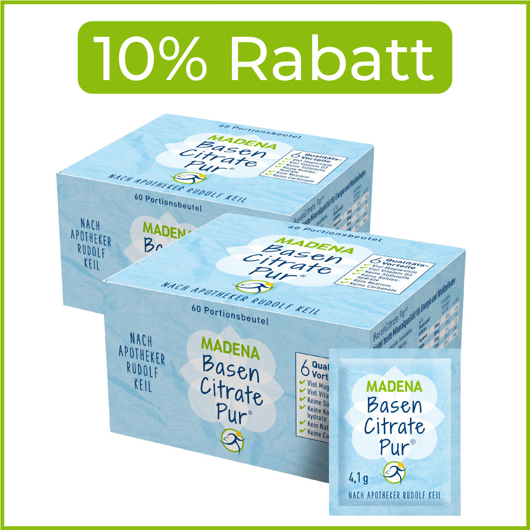 Basenpulver-Portionsbeutel to go, BasenCitrate Pur