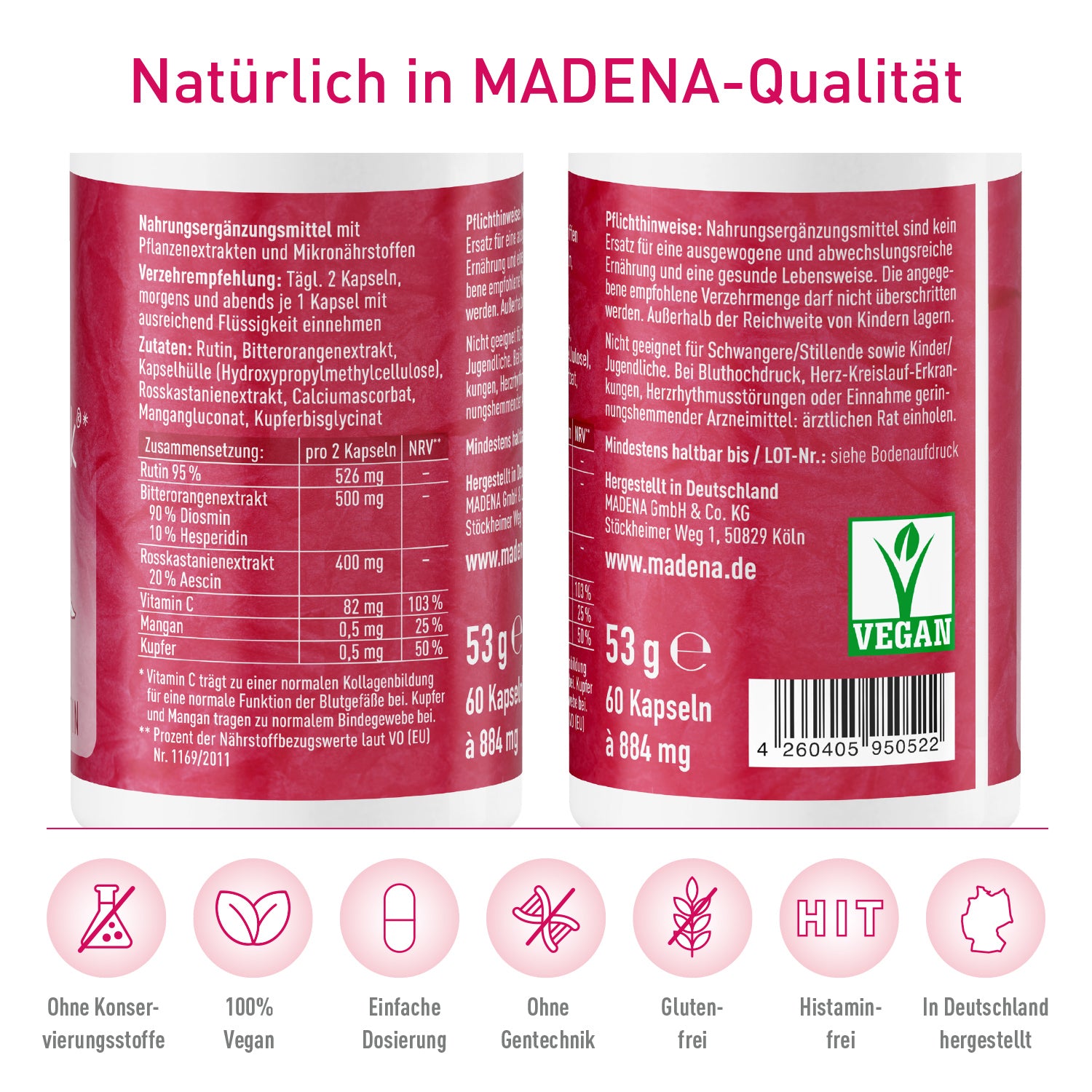 Venenkapseln*: Rutin, Hesperidin, Diosmin, Rosskastanie & Co.