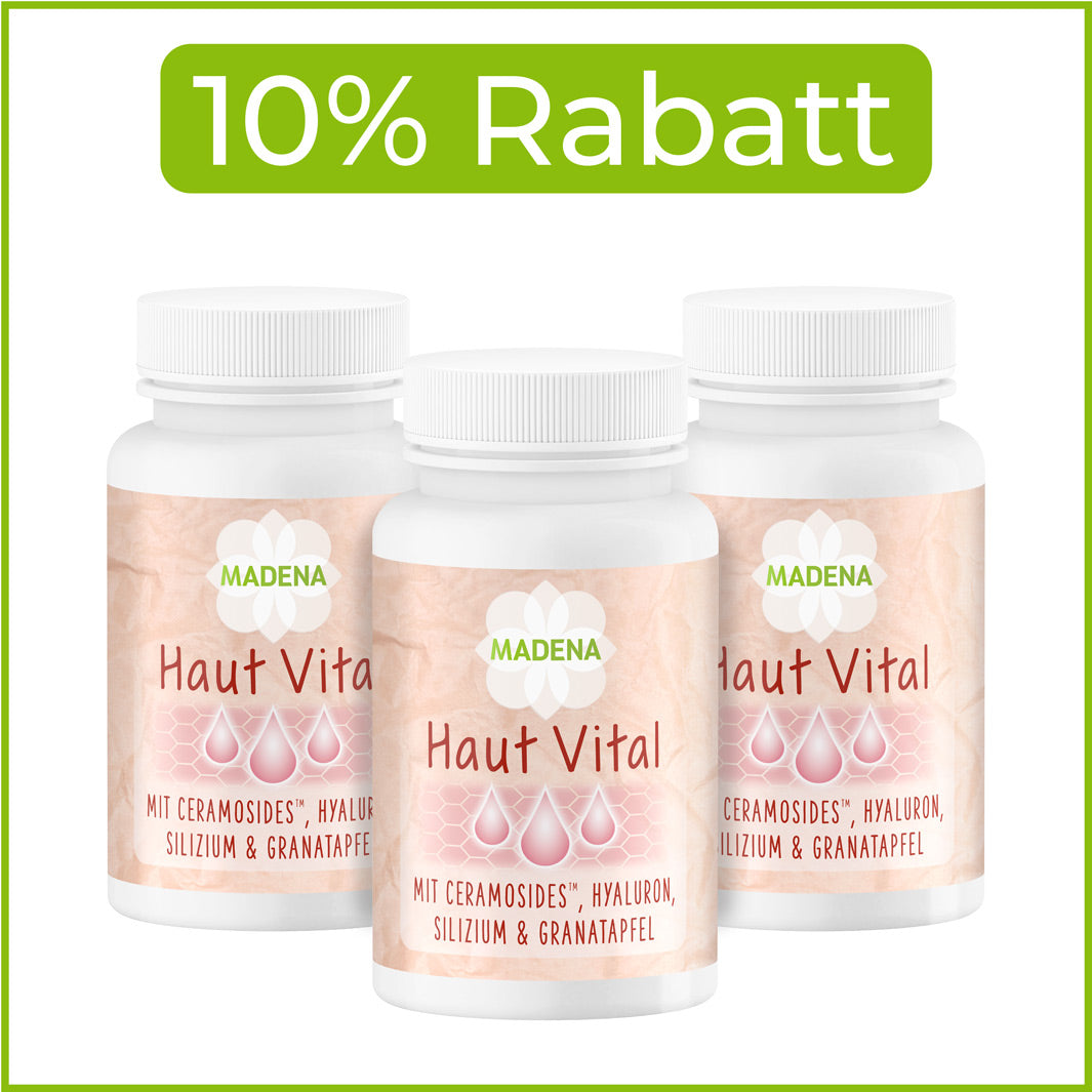 Hautvitamin-Komplex mit Ceramiden, Hyaluronsäure, Pflanzen &amp; Mineralstoffe