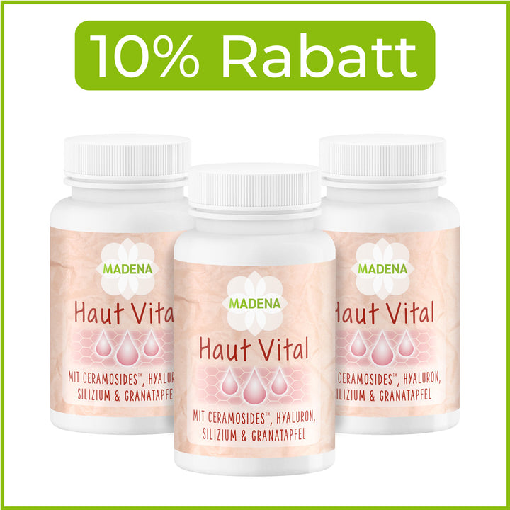 Hautvitamin-Komplex mit Ceramiden, Hyaluronsäure, Pflanzen &amp; Mineralstoffe
