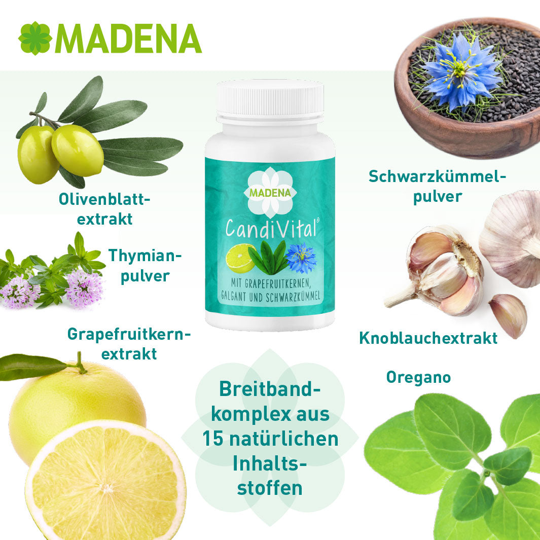 MADENA Candida-Pilz-Paket: Hefepilzinfektionen & Candida-Diät