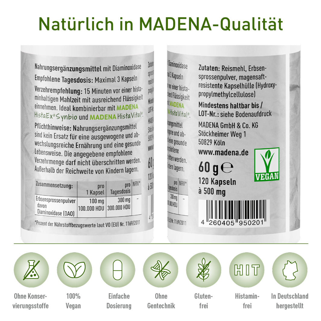 DAO-Kapseln: Vegan aus Erbsensprossen