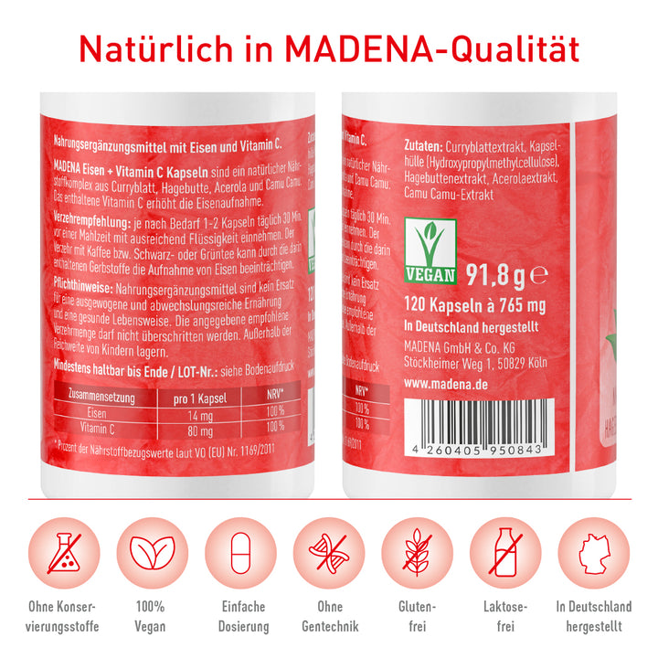 Eisen-Vitamin C Kapseln bei Eisenmangel
