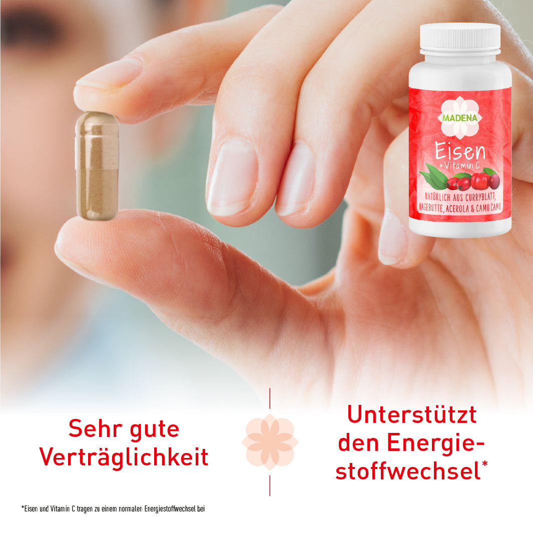 Eisen-Vitamin C Kapseln bei Eisenmangel