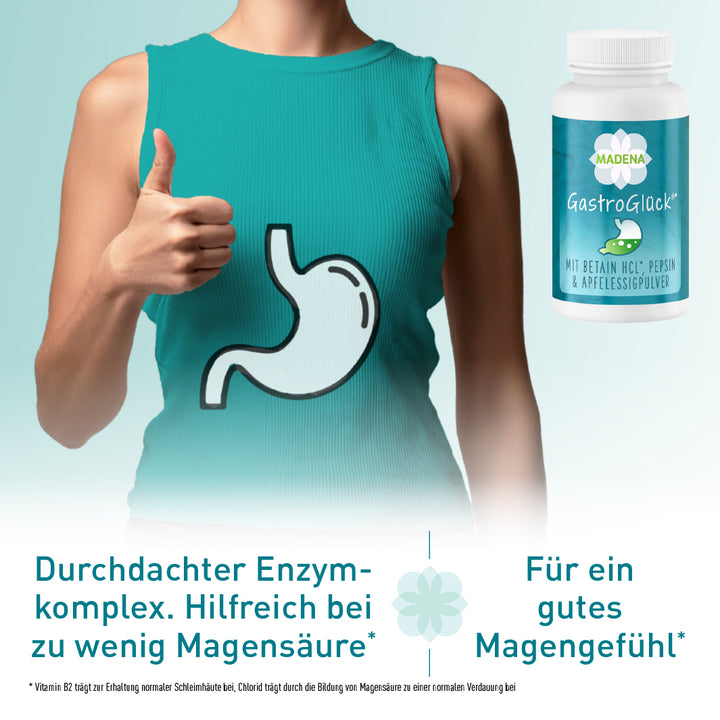 Komplex zur Magensäureproduktion*: Betain HCl &amp; veganes Pepsin