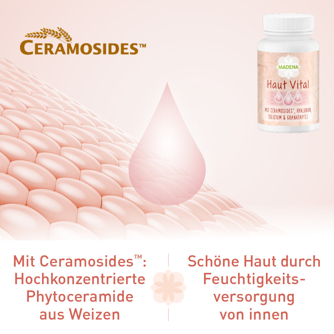 Hautvitamin-Komplex mit Ceramiden, Hyaluronsäure, Pflanzen & Mineralstoffe