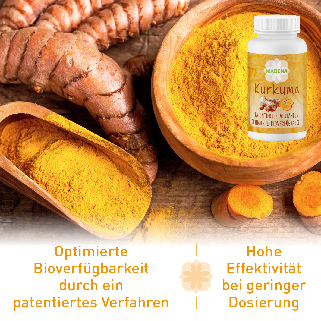 Kurkuma-Kapseln ohne Piperin & hochdosiert