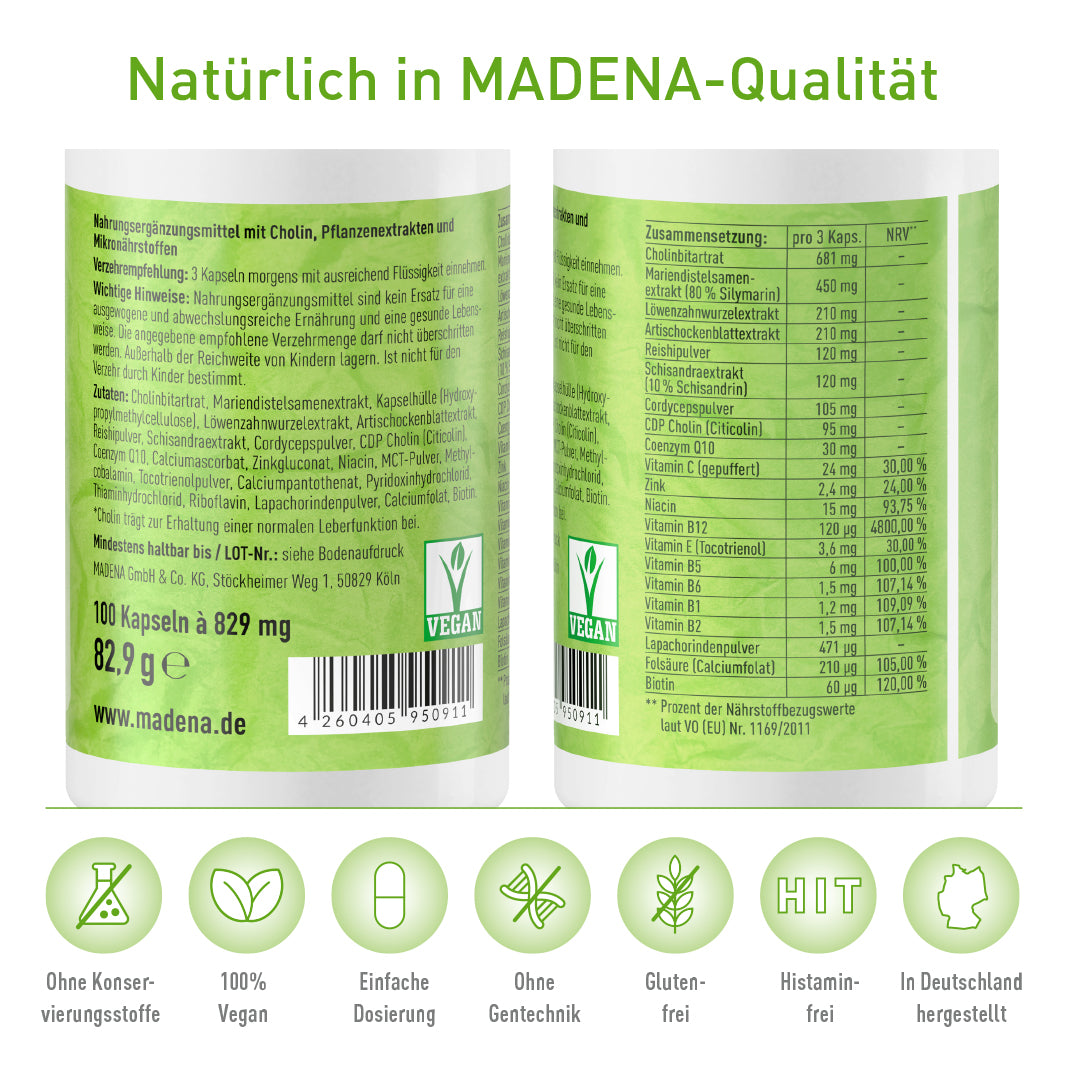 Leberkomplex* mit Cholin, Artischocke, Mariendistel, Pflanzen &amp; B-Vitaminen