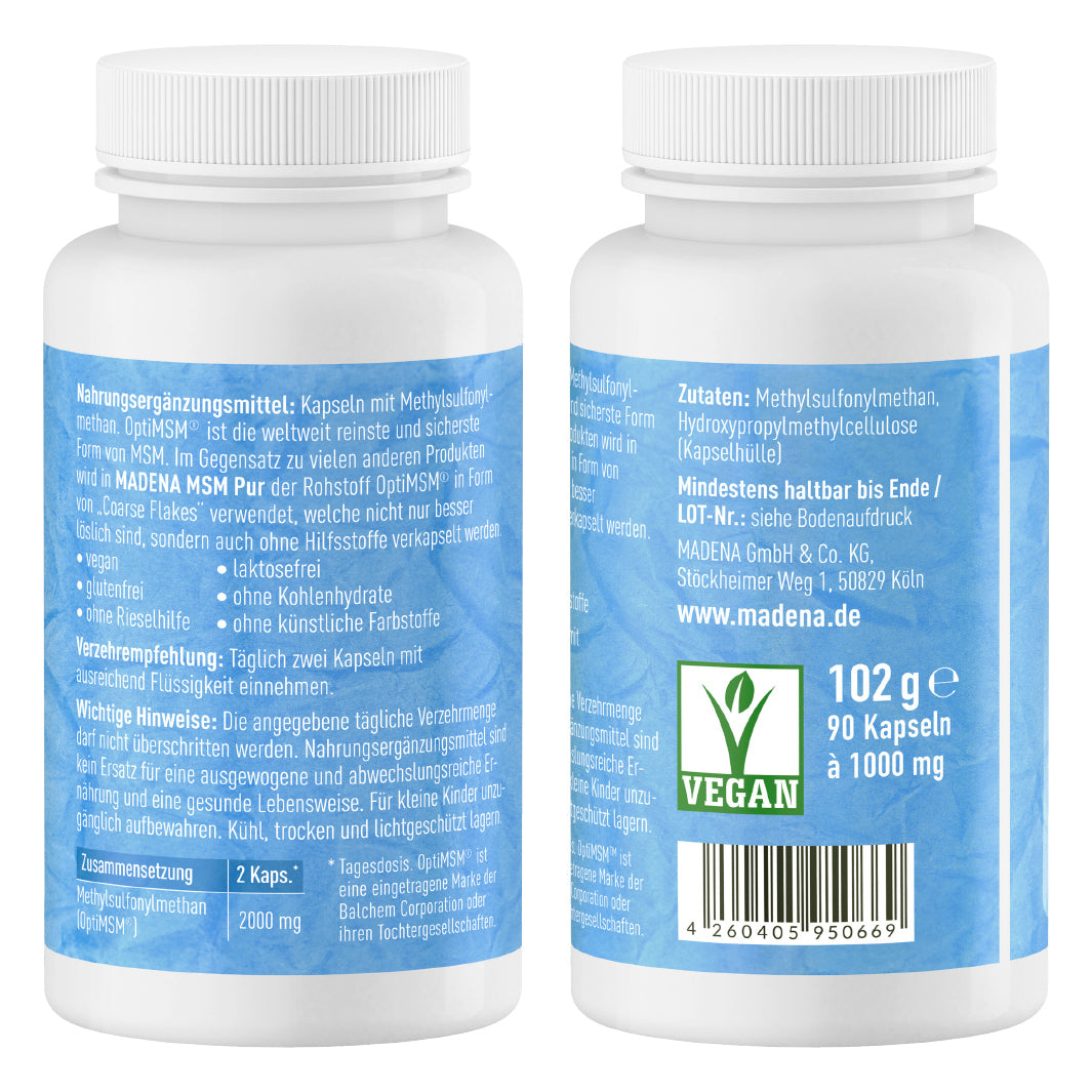 MSM-OptiMSM™: 2000mg Tagesdosis &amp; 100% rein