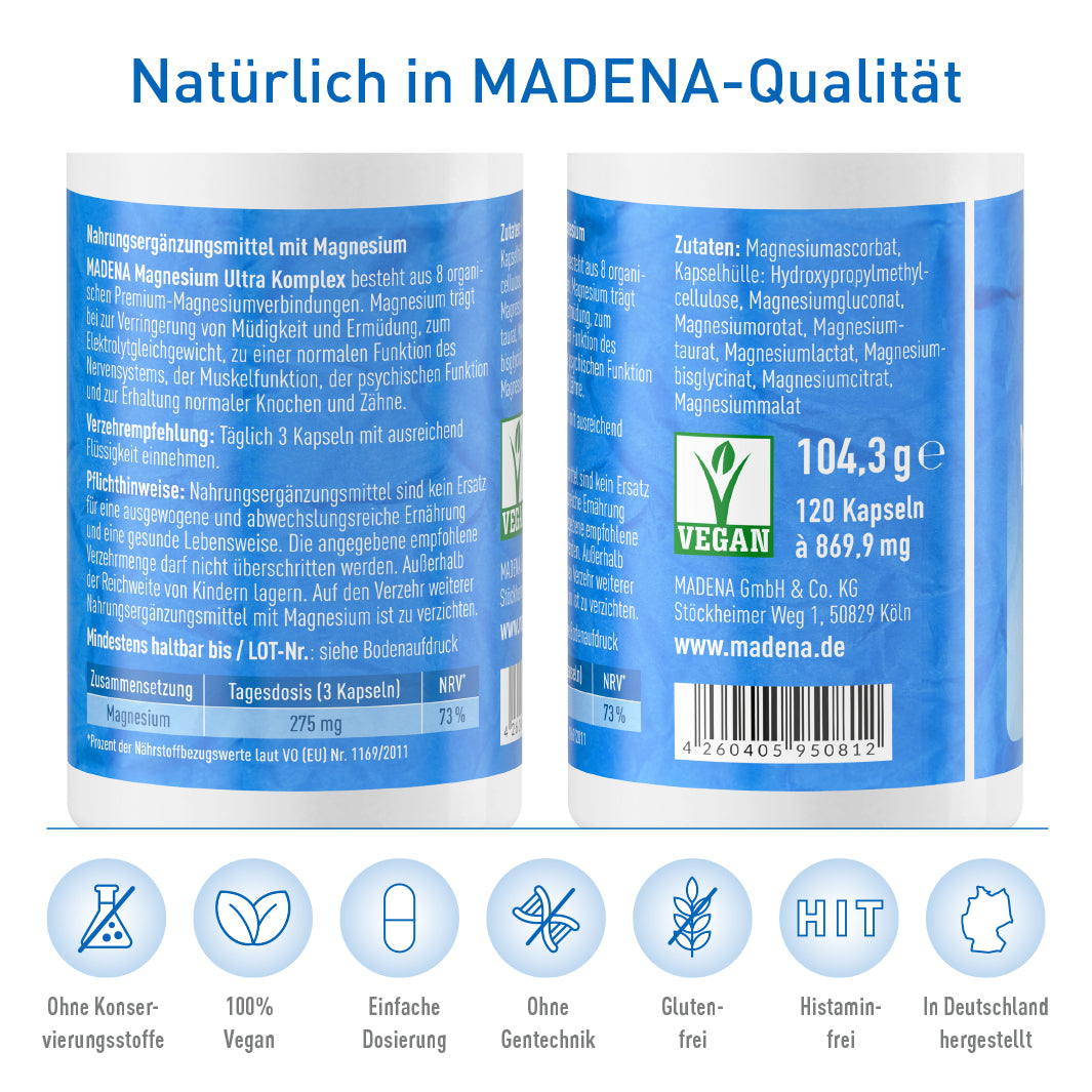 Magnesium Ultra Komplex: 8 Magnesium-Verbindungen