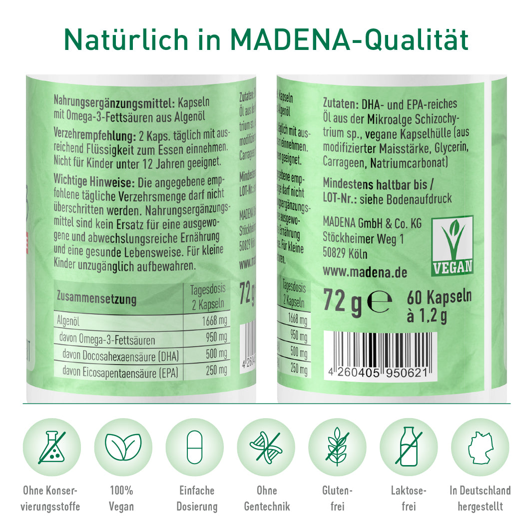 Omega 3 vegan: Hochdosiert aus Algenöl