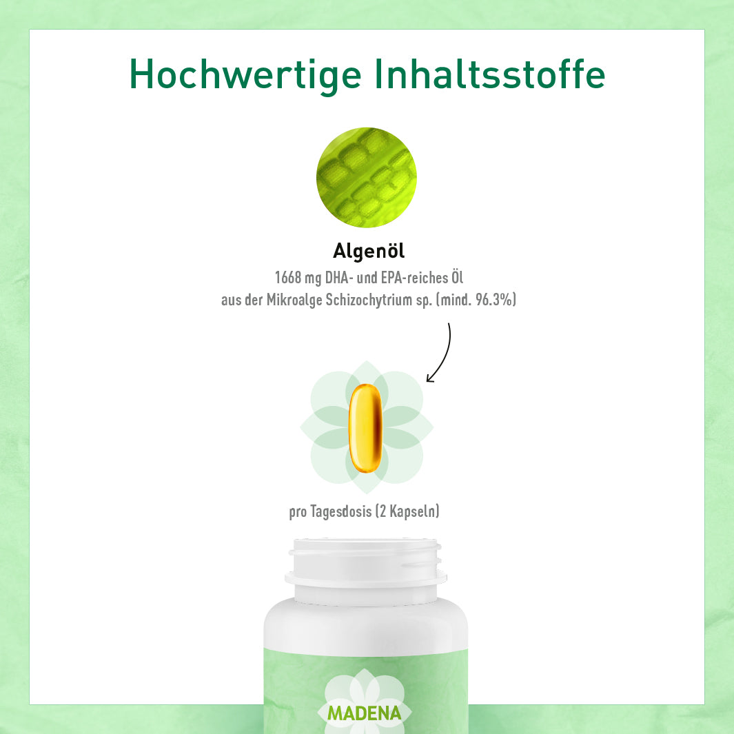 Omega 3 vegan: Hochdosiert aus Algenöl