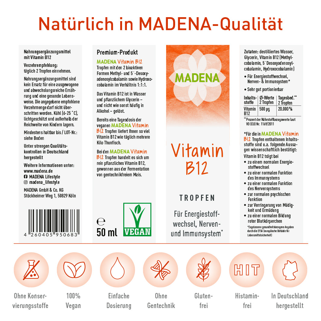 Vitamin B12 Tropfen: hochdosiert &amp; vegan
