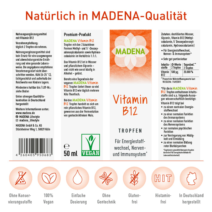 Vitamin B12 Tropfen: hochdosiert &amp; vegan