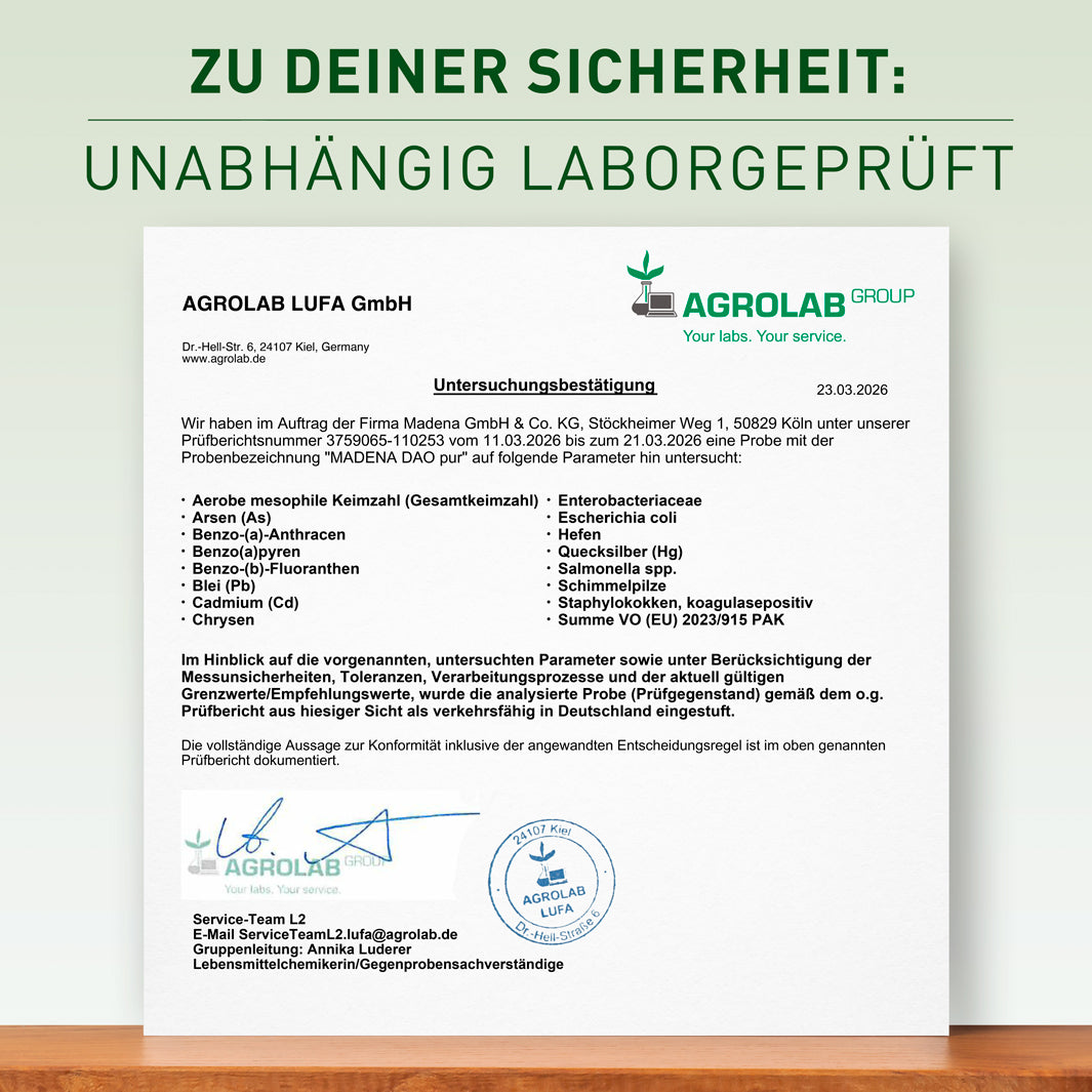 DAO-Kapseln: Vegan aus Erbsensprossen