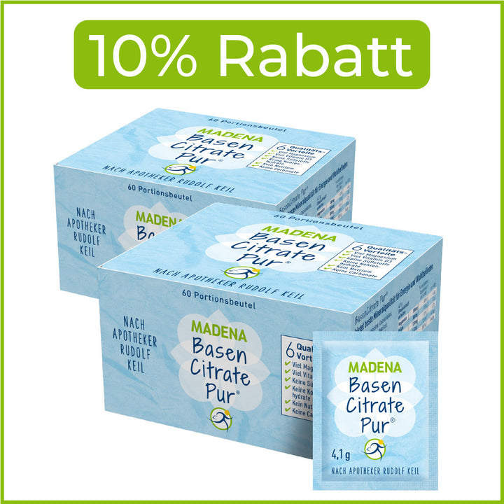 Basenpulver-Portionsbeutel to go, BasenCitrate Pur