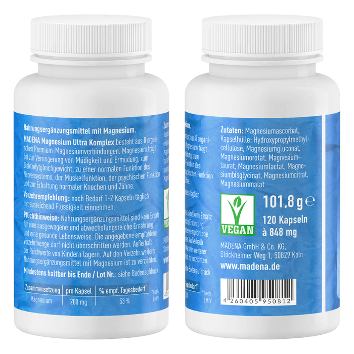 Magnesium Ultra Komplex: 8 Magnesium-Verbindungen