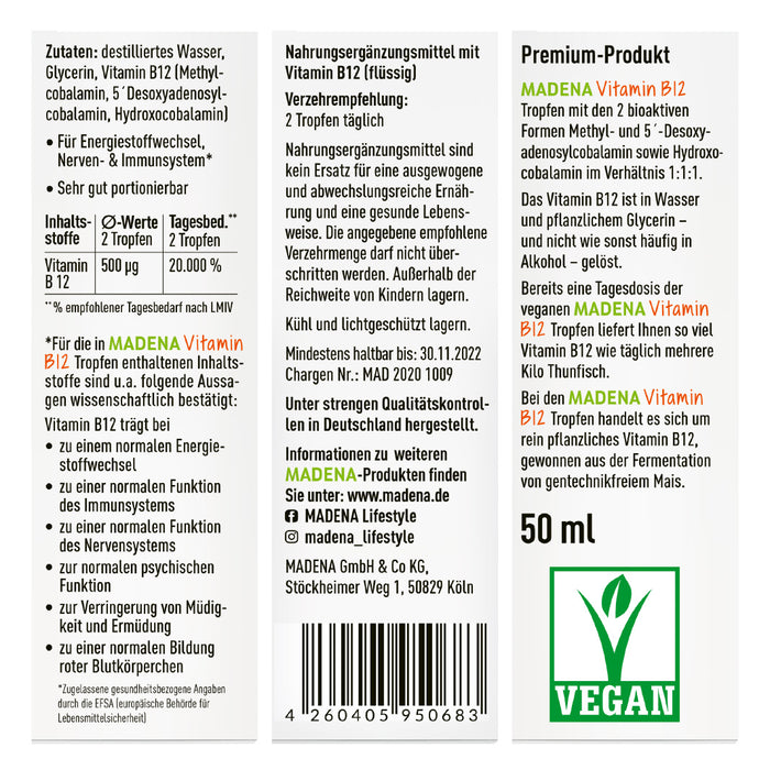 Vitamin B12 Tropfen: hochdosiert & vegan